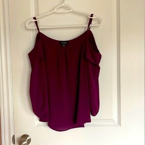 Off shoulder plum blouse